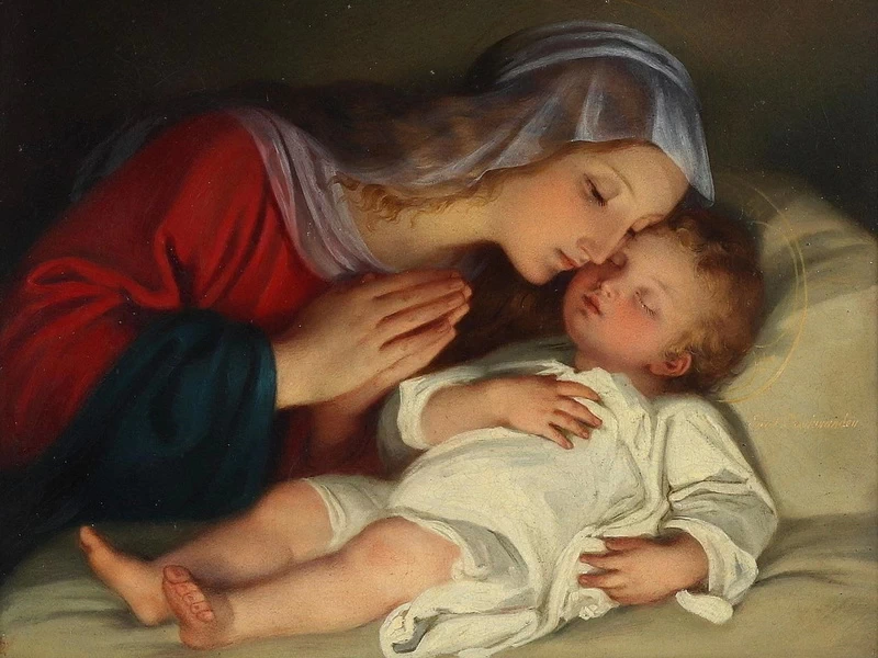 1811-Melchior Paul von Deschwanden - Madonna col Bambino dormiente